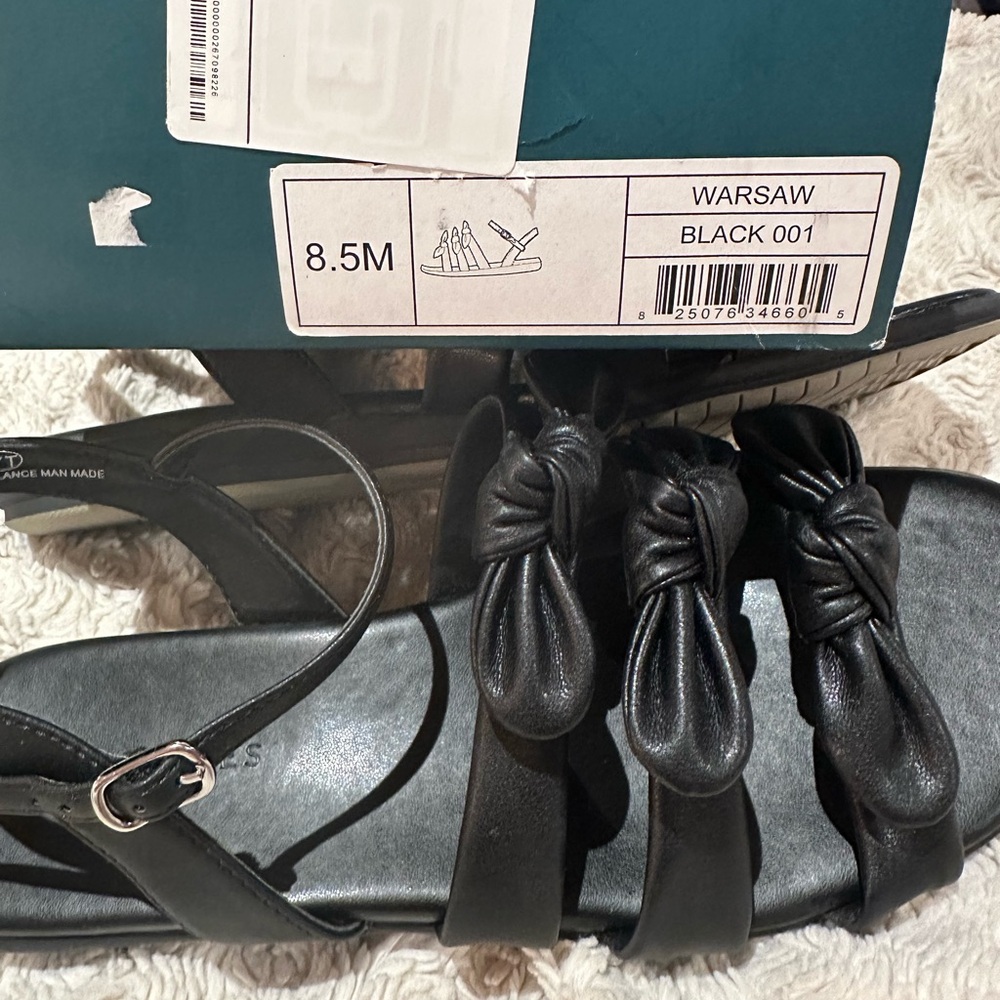 AEROSOLES size 8.5 Warsaw Black Comfort Bow Sandals NEW - Picture 9 of 16